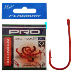 Flagman Hooks for Bloodworm Pro Bloodworm Red No.18 10pcs