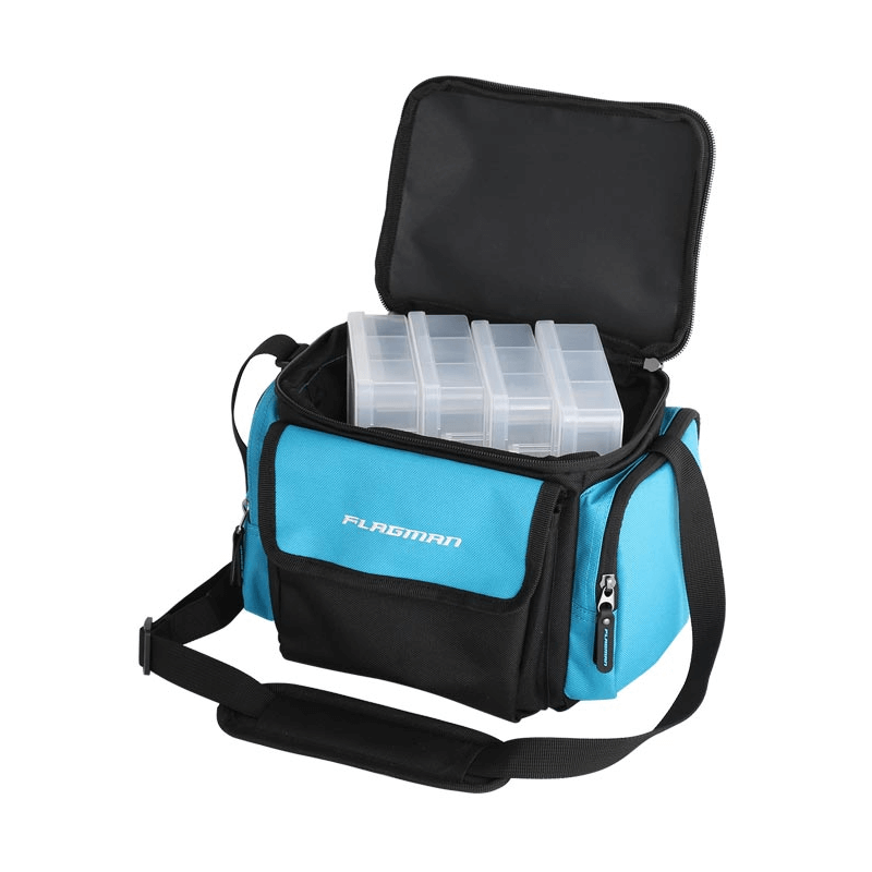 Vak na přívlač s 4 krabičkami Flagman Spinning Bag