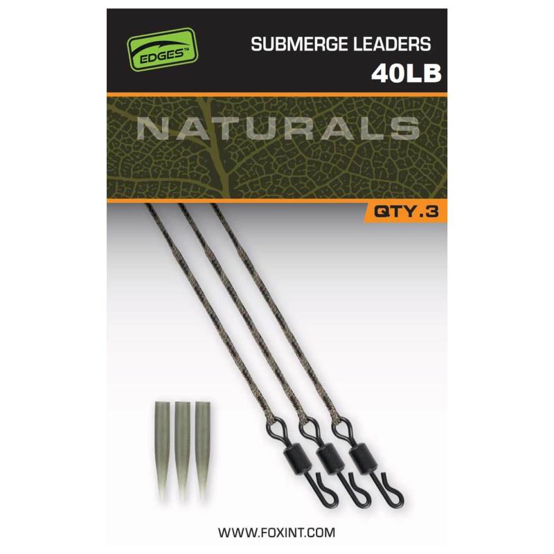 Zestaw Leadcore z krętlikiem do szybkiej wymiany FOX Submerged Leaders 40lb 3szt