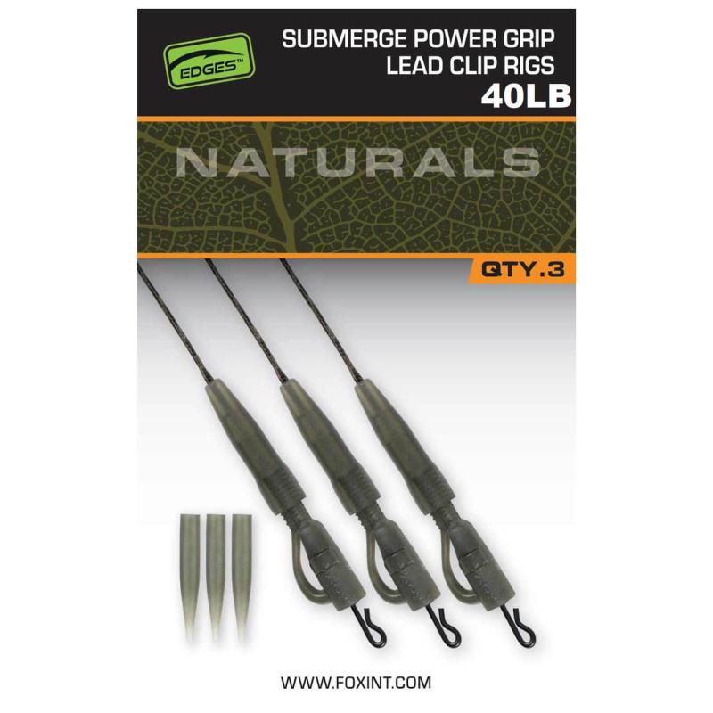 Sada s bezpečnou sponou Fox Naturals Submerge Lead Clip Leaders 40lb 3ks