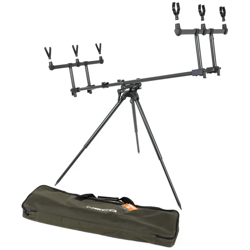 Neco Fishing Rod Stand Tripod 90107 Green for 3 Rods