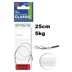 Dragon Fluorocarbon Vorfach Light Quick Lock 5kg 25cm 2Stk