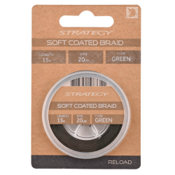 Strategy Reload Soft Coated Braid 15m 30lb Braunes Vorfachmaterial