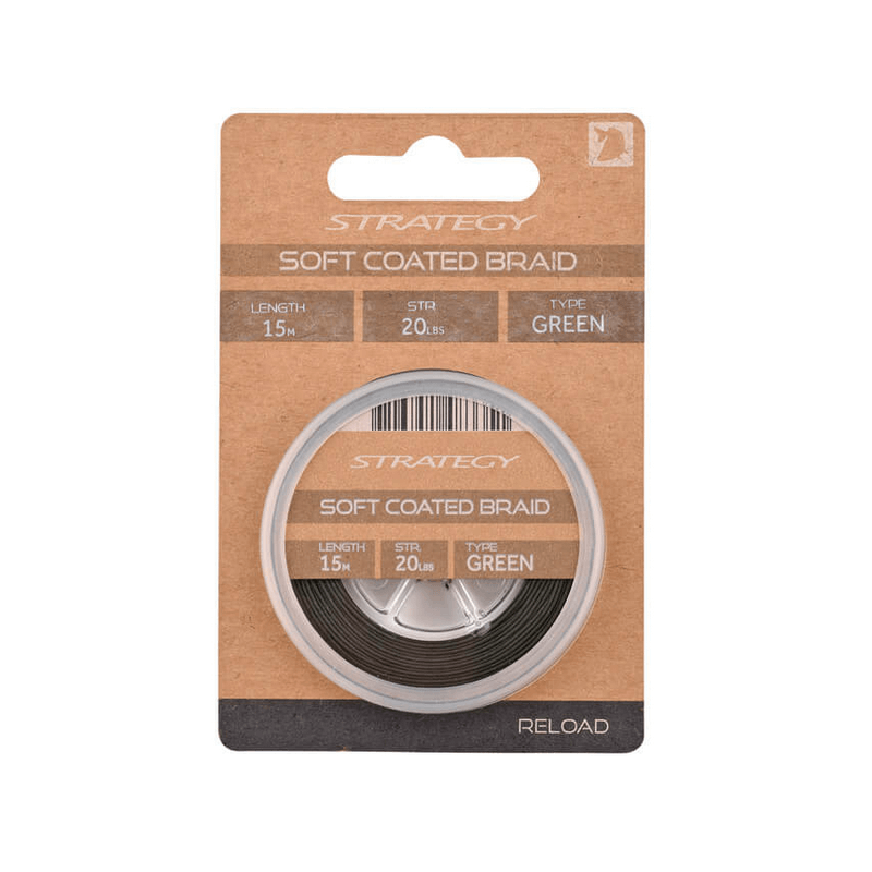 Strategy Reload Soft Coated Braid 15m 30lb Braunes Vorfachmaterial