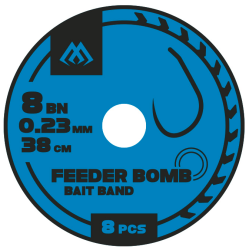 Przypony do Feeder Bomb Mikado z gumką 38cm Roz. 10 8szt - Bezzadziorowe