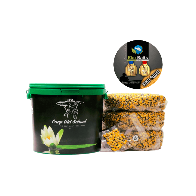 Carp Old School Bait Seed Bucket - Mix King Squid Eko Baits 14kg