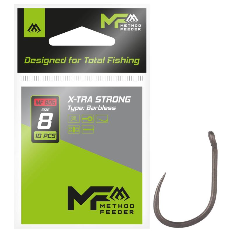 Háčky Mikado Method Feeder X-Tra Strong 8 10ks - bez protihrotu