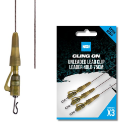 Nash Karpfen-Set Leadcore 75cm mit Sicherheitsclip 3 Stück