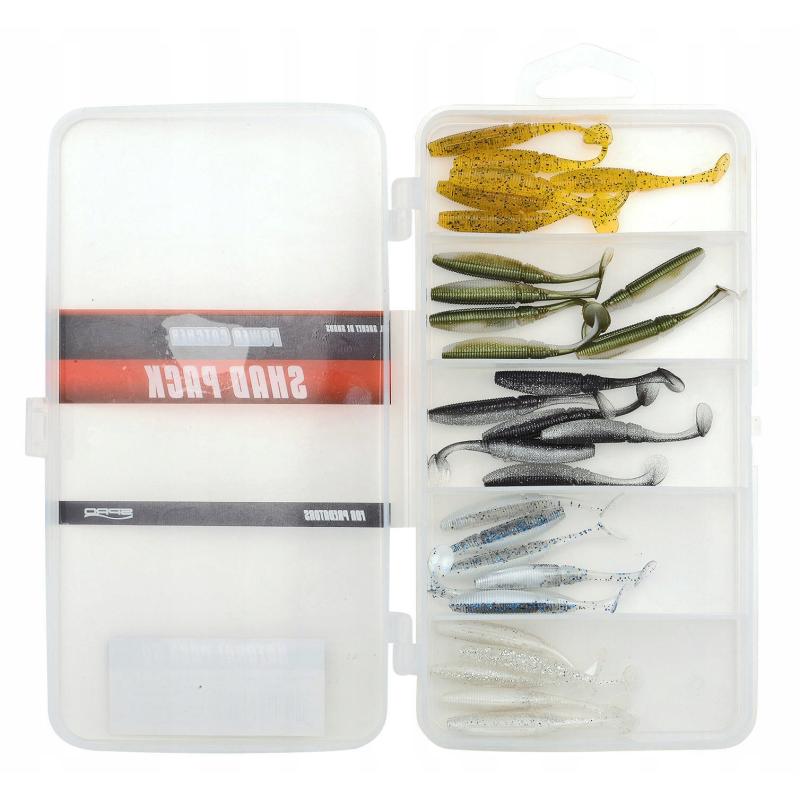 Spro Micro Shad 5cm Natural 30 Stück Gummiköder Set + Box