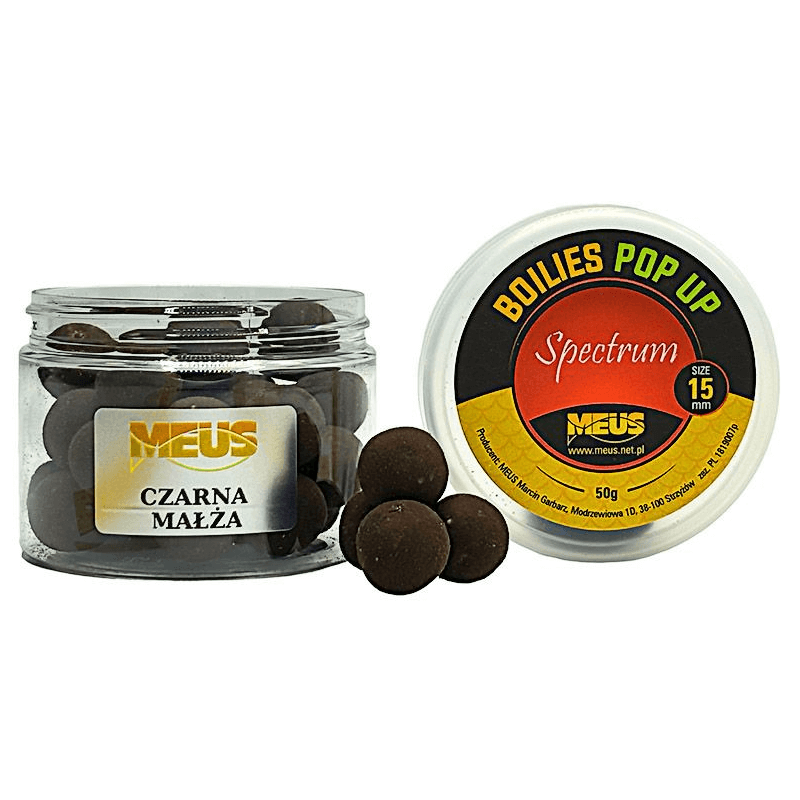 Meus Pop Up Spectrum 15mm Plavací kuličky - Černá mušle