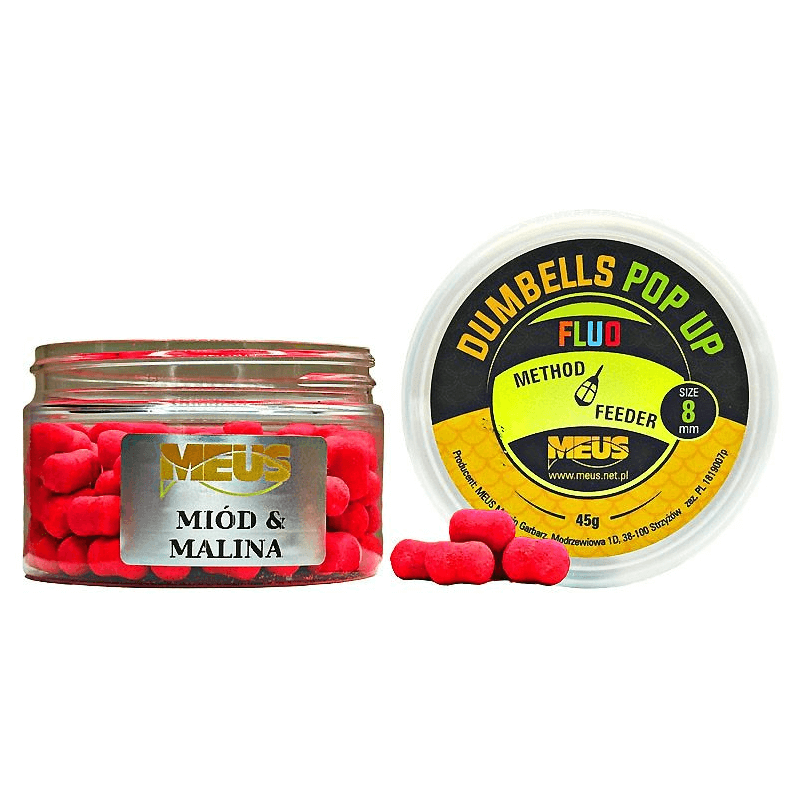 Meus Dumbells Fluo Pop Up Köder 8mm - Honig Himbeere