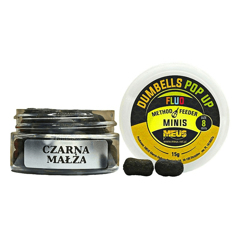 Przynęta Meus Dumbells Fluo Pop Up 8mm - Czarna Małża Minis