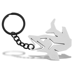Keychain with bottle opener for angler Delphin Pike Silver