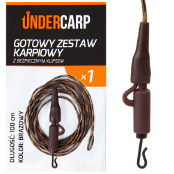 Karpfen-Set Undercarp mit Sicherheitsclip braun 100 cm
