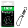 Krętlik z Agrafką ZFish Rolling Swivel with T Snap 6