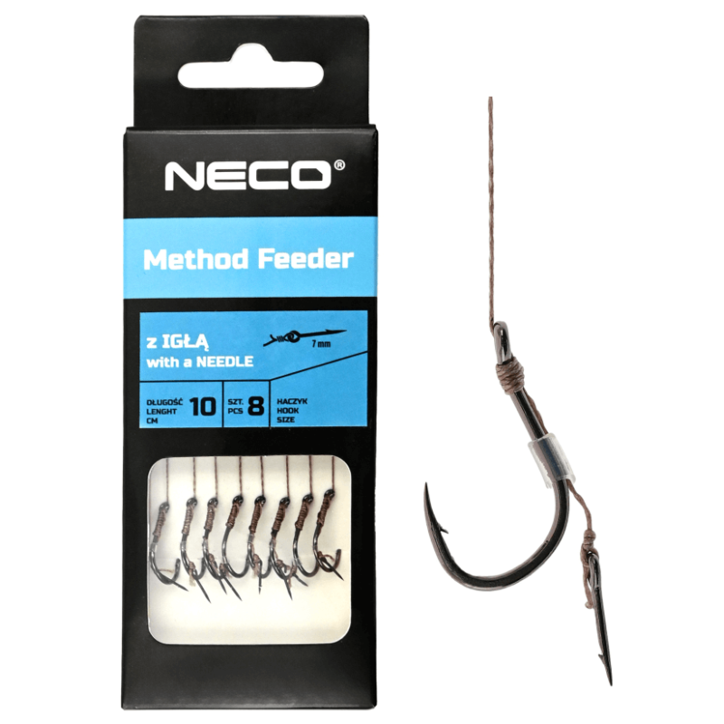 Neco Method Leaders braided 10cm with Needle 6 - barbed