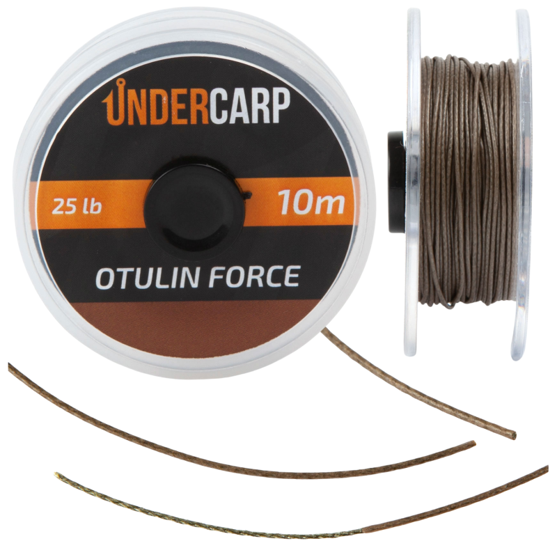 Geflochtene Vorfachschnur Undercarp mit Hülle 10 m/25 lbs OTULIN FORCE – braun