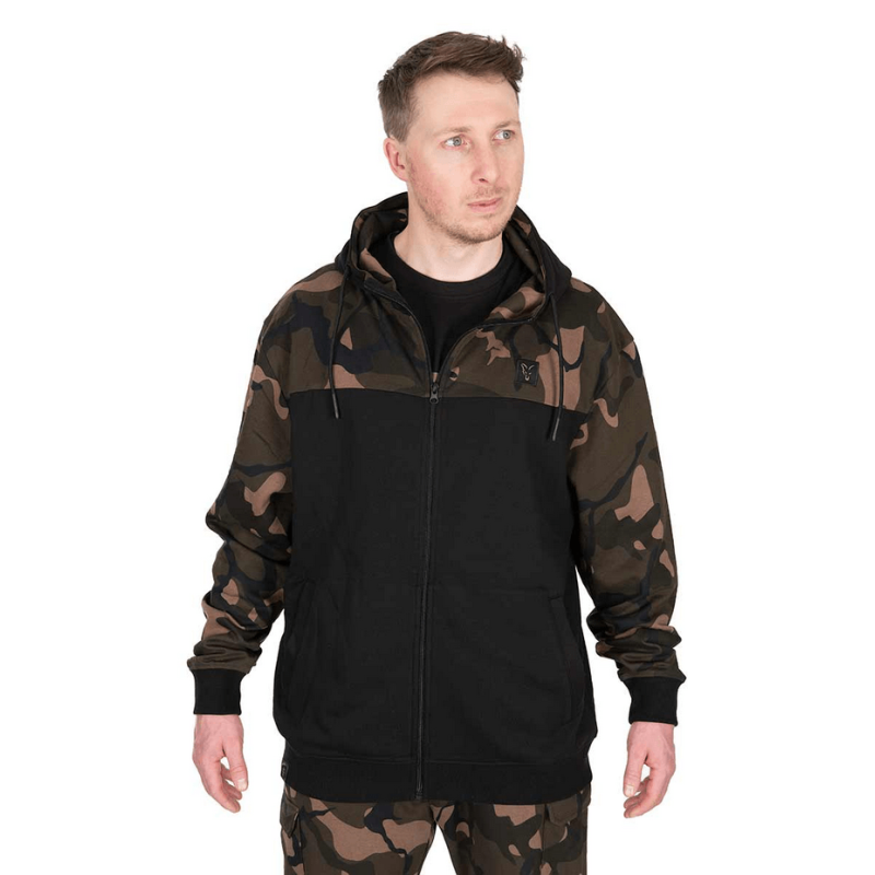 FOX Split Zip Hoody LW Black / Camo - L