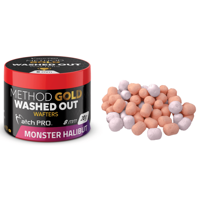 Dumbells MatchPro Gold Wafters Washed Out 8mm - Monster Halibut