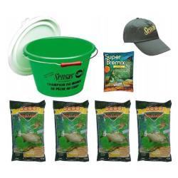 SENSAS Zestaw 4x Zanęta Bremes 3kg, Wiadro, czapka, atraktor