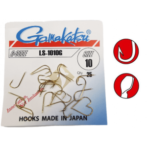 Gamakatsu Haken mit Öse LS-1010G Gold Gr. 12