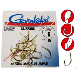 Gamakatsu Haken mit Öhr LS-2230G Gold Gr. 12