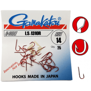 Gamakatsu Hooks with Eyelet LS-1310R Red 16