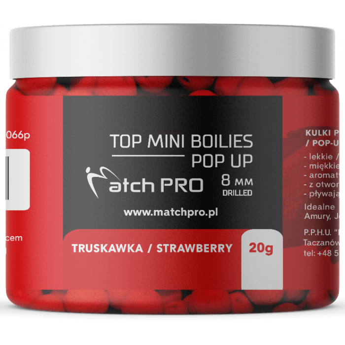 Kulki Haczykowe POP UP MatchPro 8mm - Strawberry Truskawka