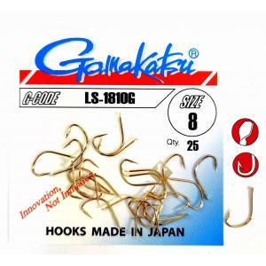 Gamakatsu Hooks with Eye LS-1810G Gold Size 10