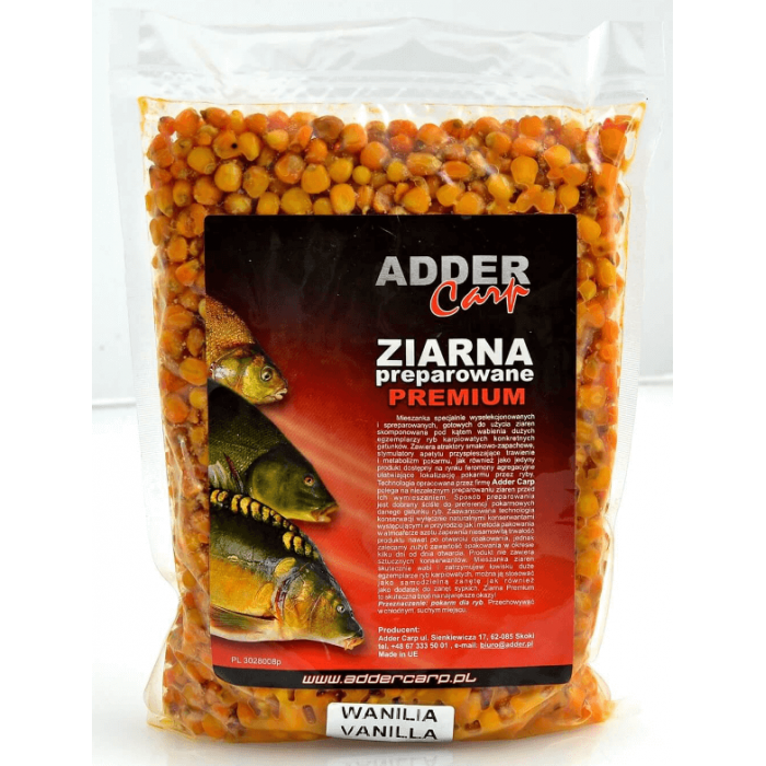 Gotová Kukuřičná Návnada Adder Carp Premium - Vanilka 1kg