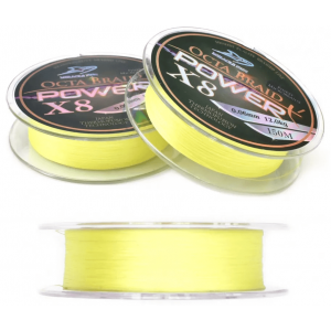 Spinning Fishing Braid Octa Power X8 Yellow 0.08mm 150m