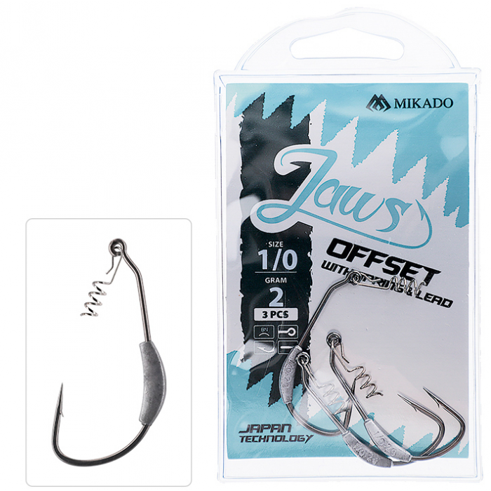 Mikado Jaws Offset Hooks with Weight 1/0 3g
