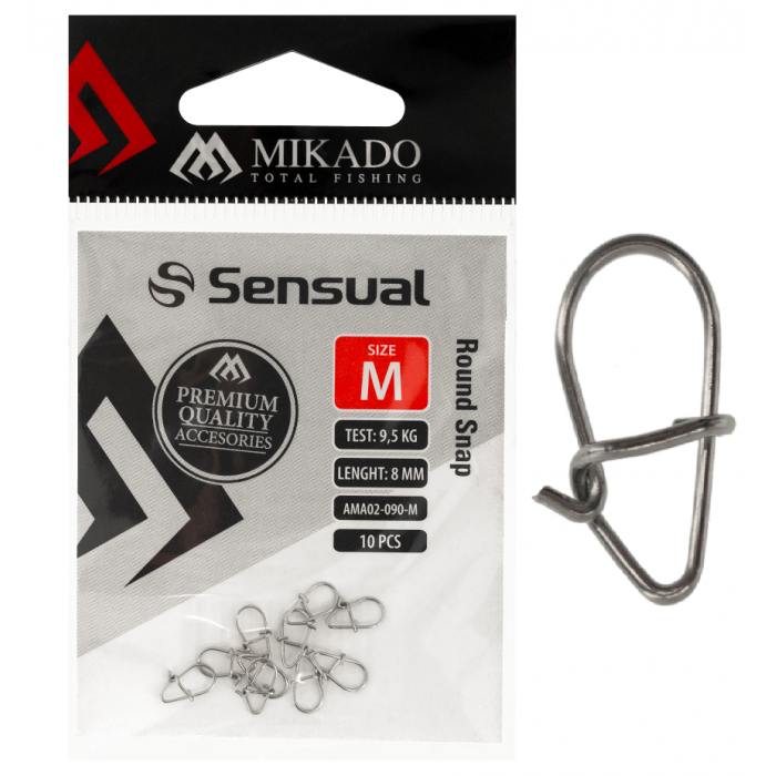 Mikado Round Snap M Spinning Swivel 10pcs