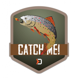 Fishing Sticker Decal Delphin Catch Me! Trout