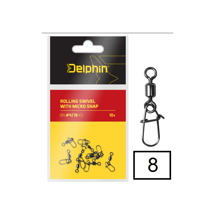 Očko s mikro karabinkou Delphin Swivel MS B-05 8 10ks