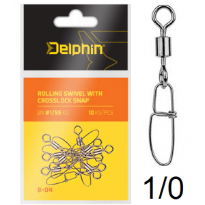 Obrotlík s karabinkou Delphin Swivel w/ Snap B-04 1/0 10ks