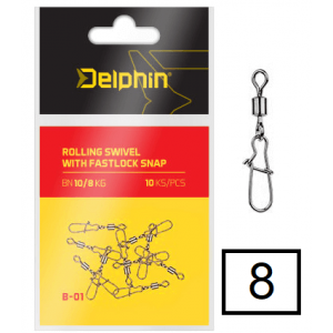 Swivel with Snap Delphin Swivel with Snap B-01 8 10pcs