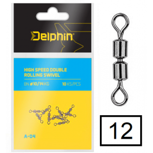 Podwójny Krętlik Rolkowy Delphin Hi Speed Swive 12 10szt