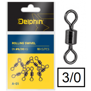 Krętlik Rolkowy Delphin Rolling Swivel A-01 3/0 10szt