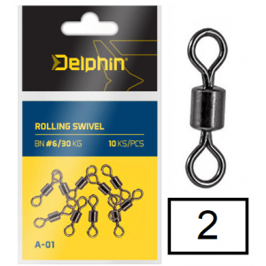 Krętlik Rolkowy Delphin Rolling Swivel A-01 2 10szt