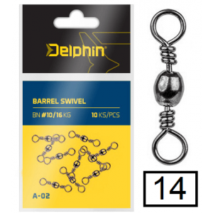 Krętlik Baryłkowy Delphin Barrel Swivel A-02 14 10szt