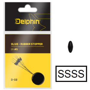 Stopery na żyłkę silikonowe Delphin - czarny SSSS
