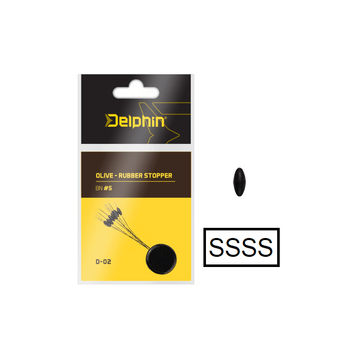 Stopery na żyłkę silikonowe Delphin - czarny SSSS