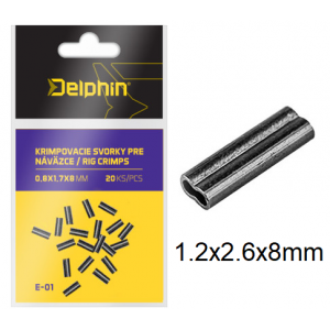 Zaciski Podwójne do przyponów Delphin 1,2x2,6x8mm