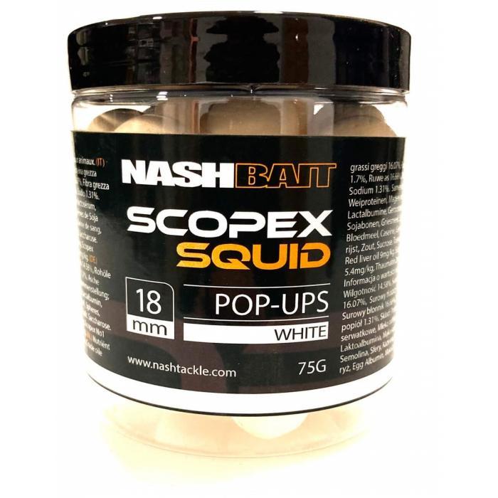 Kulki haczykowe POP-UP Nash - Scopex Squid Białe 18mm
