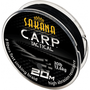 Sakana Geflochtene Carp Tactical Schwarz 30LB 20m
