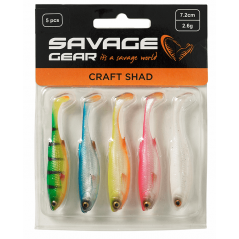 Zestaw Gum Savage Gear Craft Shad 7,2cm Dark Water 5szt