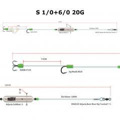 Fertigmontage Madcat Adjusta Basic Livebait S 1/0+6/0 20G