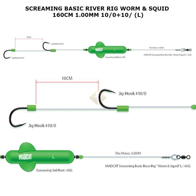 Fertigset Madcat Sreacming Basic Worm L 10/0+10/0 60g