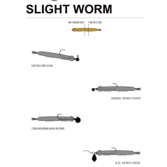 Libra Lures Slight Worm 38mm Krill 040 - Black 1szt